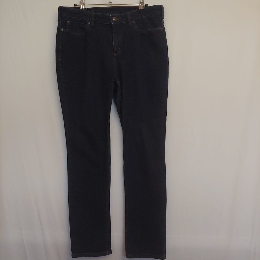 Duluth Trading dark wash skinny denim jeans 12